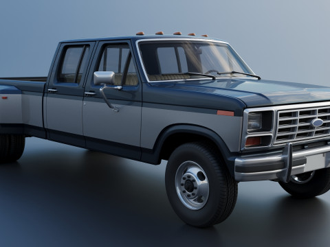 Pickup Truck F-350 Crew Cab 1983 3D Print Model