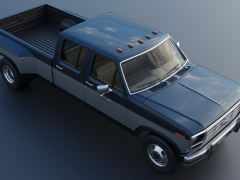 Pickup Truck F-350 Crew Cab 1983 3D Print Model