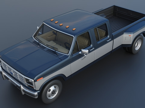 Pickup Truck F-350 Crew Cab 1983 3D Print Model