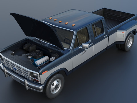 Pickup Truck F-350 Crew Cab 1983 3D Print Model
