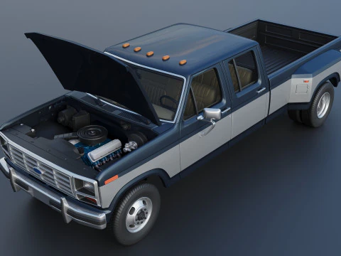 Pickup Truck F-350 Crew Cab 1983 3D Print Model