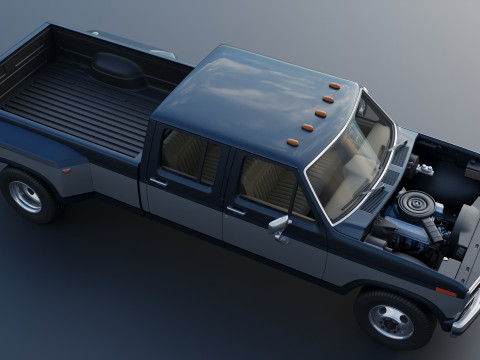 Pickup Truck F-350 Crew Cab 1983 3D Print Model