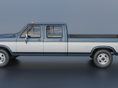 Pickup Truck F-350 Crew Cab 1983 3D Print Model