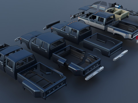 Pickup Truck F-350 Crew Cab 1983 3D Print Model