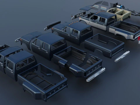 Pickup Truck F-350 Crew Cab 1983 3D Print Model