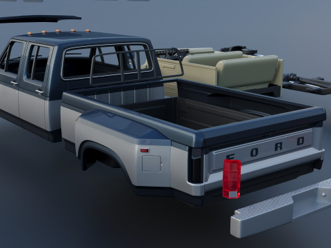 Pickup Truck F-350 Crew Cab 1983 3D Print Model