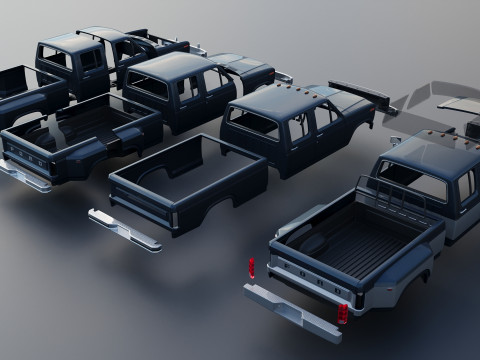 Pickup Truck F-350 Crew Cab 1983 3D Print Model