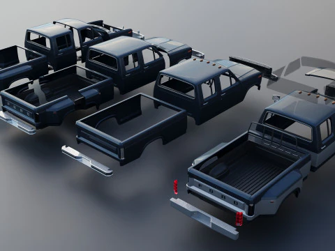 Pickup Truck F-350 Crew Cab 1983 3D Print Model