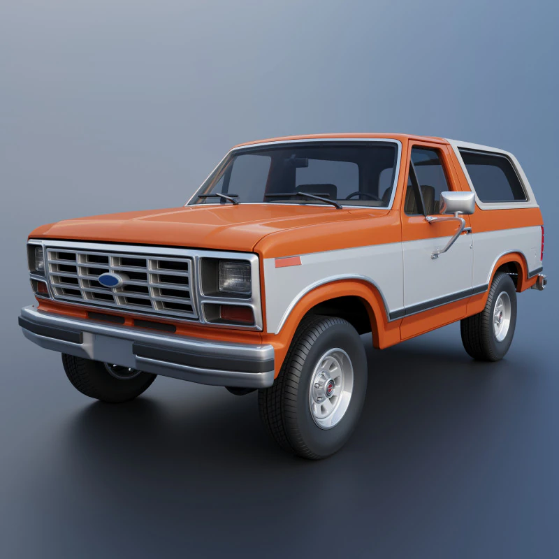 Bronco 1983 3D Print Model .c4d .max .obj .3ds .fbx .stl .blend 