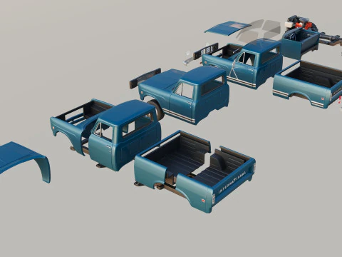 International Pickup 1972 3D Print Model