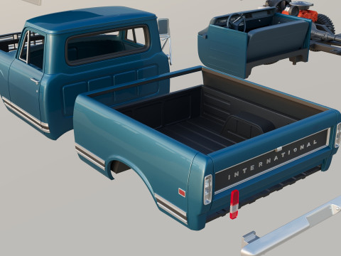 International Pickup 1972 3D-Druckmodell