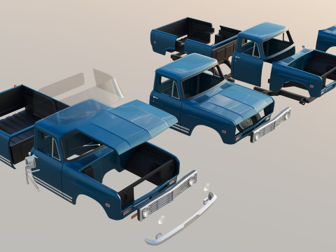 International Pickup 1972 3D-Druckmodell