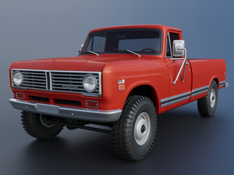 International Pickup Long Bed 1972 3D Print Model