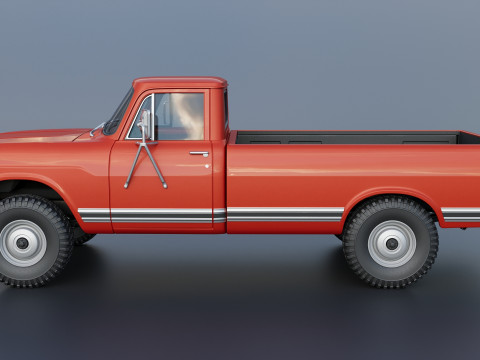 International Pickup Long Bed 1972 3D प्रिंट मॉडल
