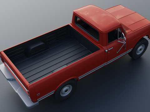 International Pickup Long Bed 1972 3D प्रिंट मॉडल