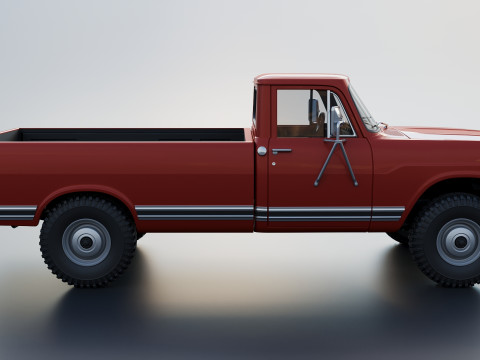 International Pickup Long Bed 1972 3D प्रिंट मॉडल