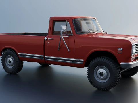 International Pickup Long Bed 1972 3D Print Model