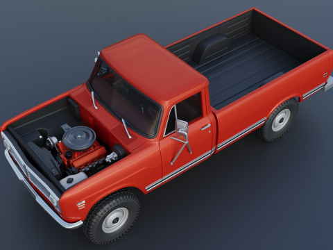 International Pickup Long Bed 1972 3D प्रिंट मॉडल