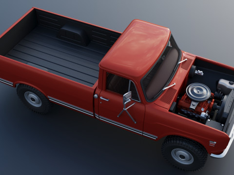 International Pickup Long Bed 1972 3D प्रिंट मॉडल