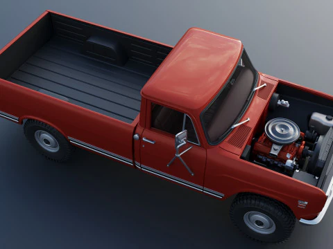 International Pickup Long Bed 1972 3D Print Model