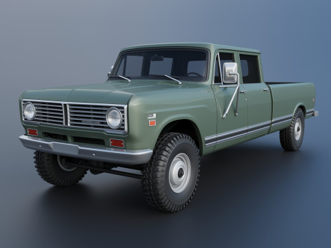 International Pickup Crew Cab 1972 3D-Druckmodell