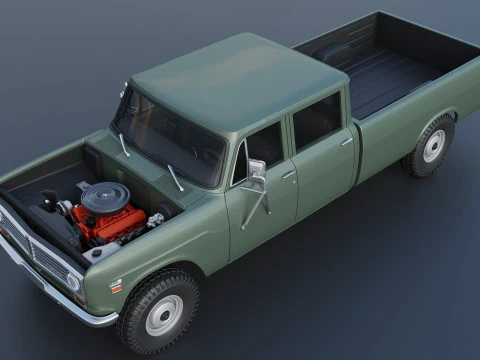 International Pickup Crew Cab 1972 3D Print Model