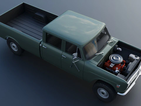 International Pickup Crew Cab 1972 3D Print Model