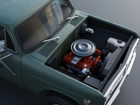 International Pickup Crew Cab 1972 3D Print Model
