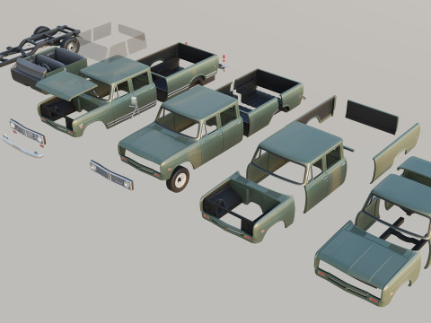 International Pickup Crew Cab 1972 3D 打印模型