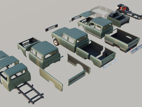 International Pickup Crew Cab 1972 3D 打印模型