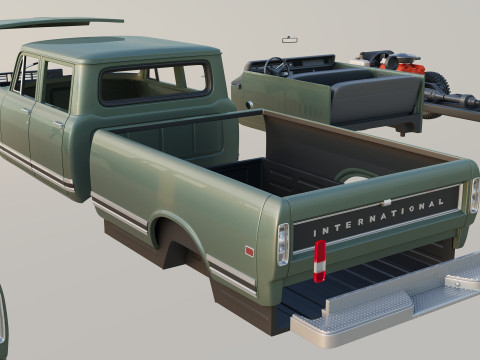 International Pickup Crew Cab 1972 3D 打印模型