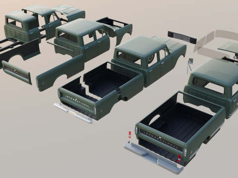 International Pickup Crew Cab 1972 3D 打印模型