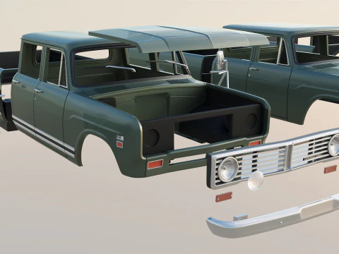 International Pickup Crew Cab 1972 3D Print Model