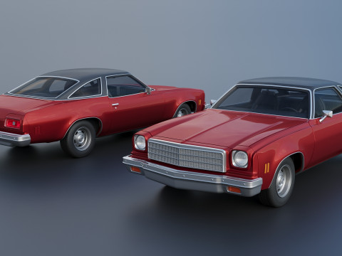 Chevrolet Chevelle Malibu Coupe 1974 Modèles 3D en vedette
