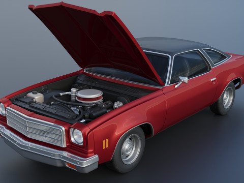 Chevrolet Chevelle Malibu Coupe 1974 Modèles 3D en vedette