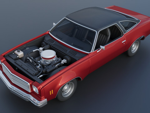 Chevrolet Chevelle Malibu Coupe 1974 Modèles 3D en vedette
