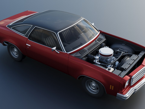 Chevrolet Chevelle Malibu Coupe 1974 Modèles 3D en vedette