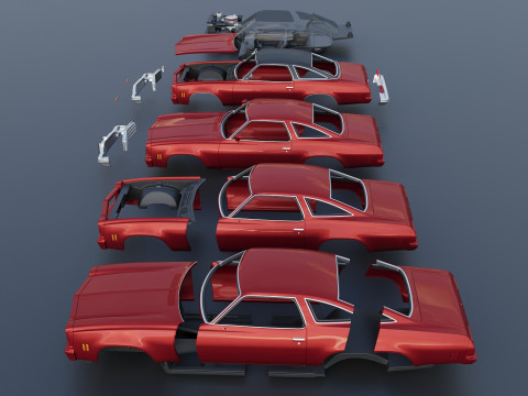 Chevrolet Chevelle Malibu Coupe 1974 Modèles 3D en vedette