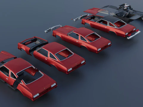 Chevrolet Chevelle Malibu Coupe 1974 3D Print Model