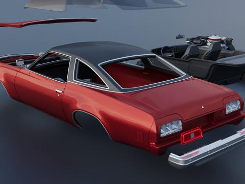 Chevrolet Chevelle Malibu Coupe 1974 Modèles 3D en vedette