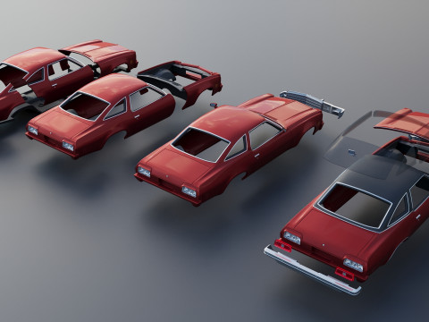 Chevrolet Chevelle Malibu Coupe 1974 Modèles 3D en vedette
