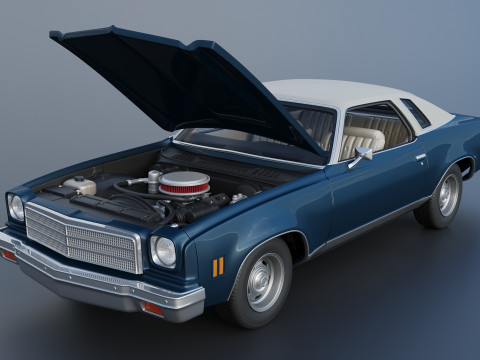 Chevrolet Chevelle Malibu Classic 1974 3D Baskı Modeli
