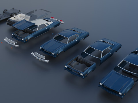 Chevrolet Chevelle Malibu Classic 1974 3D Baskı Modeli