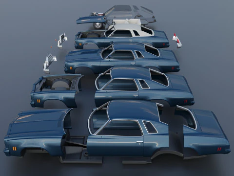 Chevrolet Chevelle Malibu Classic 1974 3D Print Model