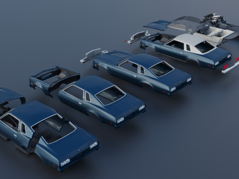 Chevrolet Chevelle Malibu Classic 1974 3D Baskı Modeli