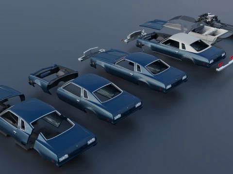 Chevrolet Chevelle Malibu Classic 1974 3D Print Model