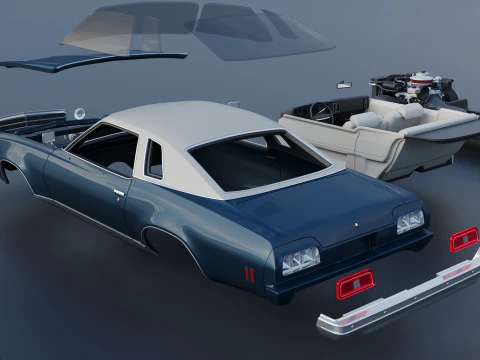 Chevrolet Chevelle Malibu Classic 1974 3D Print Model