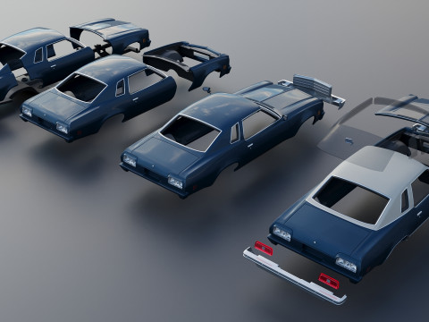 Chevrolet Chevelle Malibu Classic 1974 3D Baskı Modeli