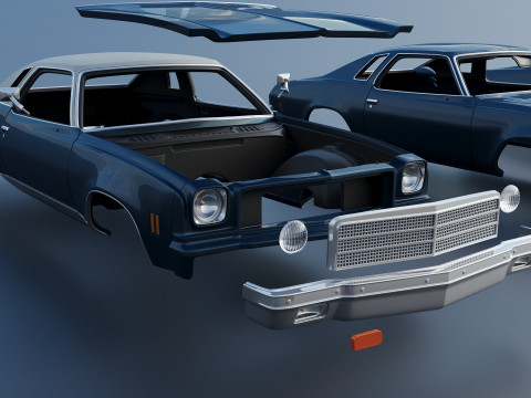Chevrolet Chevelle Malibu Classic 1974 3D Baskı Modeli
