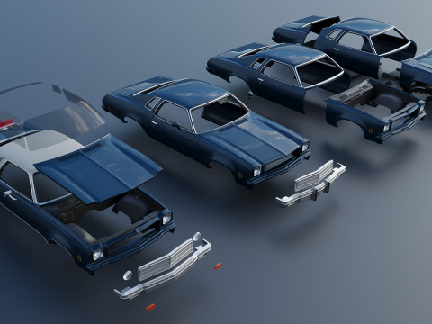 Chevrolet Chevelle Malibu Classic 1974 3D Baskı Modeli